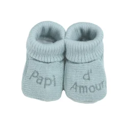 Trois Kilos Sept Chaussons Papi d'amour Multicolore Naissance