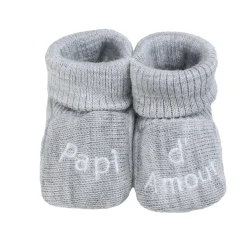 Trois Kilos Sept Chaussons Papi d'amour Multicolore Naissance