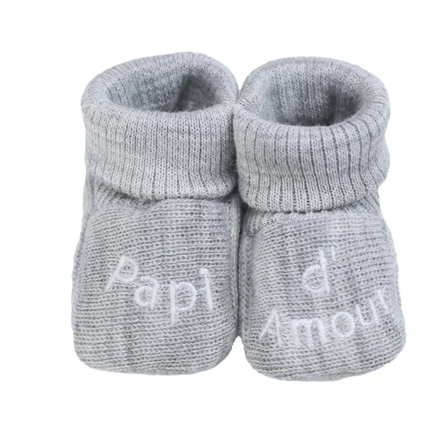 Trois Kilos Sept Chaussons Papi d'amour Multicolore Naissance