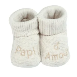 Trois Kilos Sept Chaussons Papi d'amour Multicolore Naissance