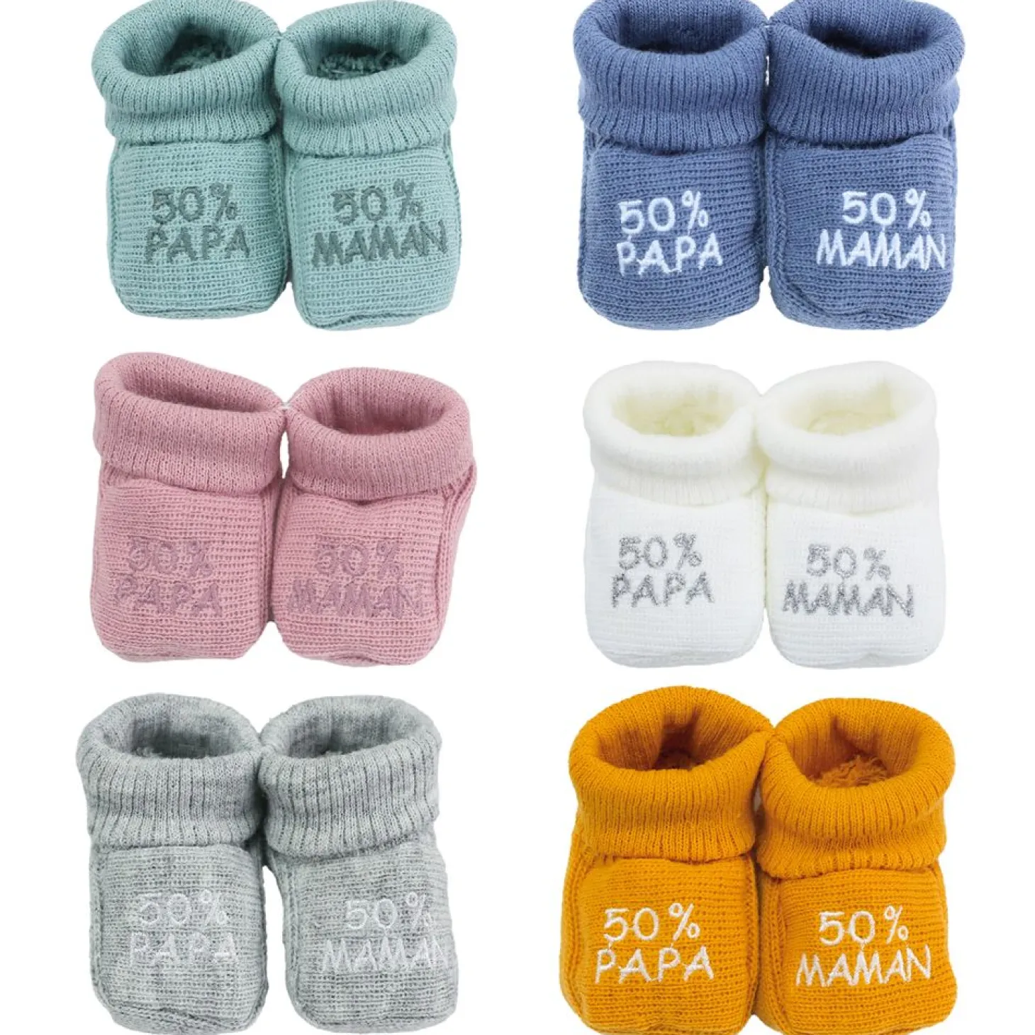 Trois Kilos Sept Chaussons 50% Papa 50% Maman Multicolore