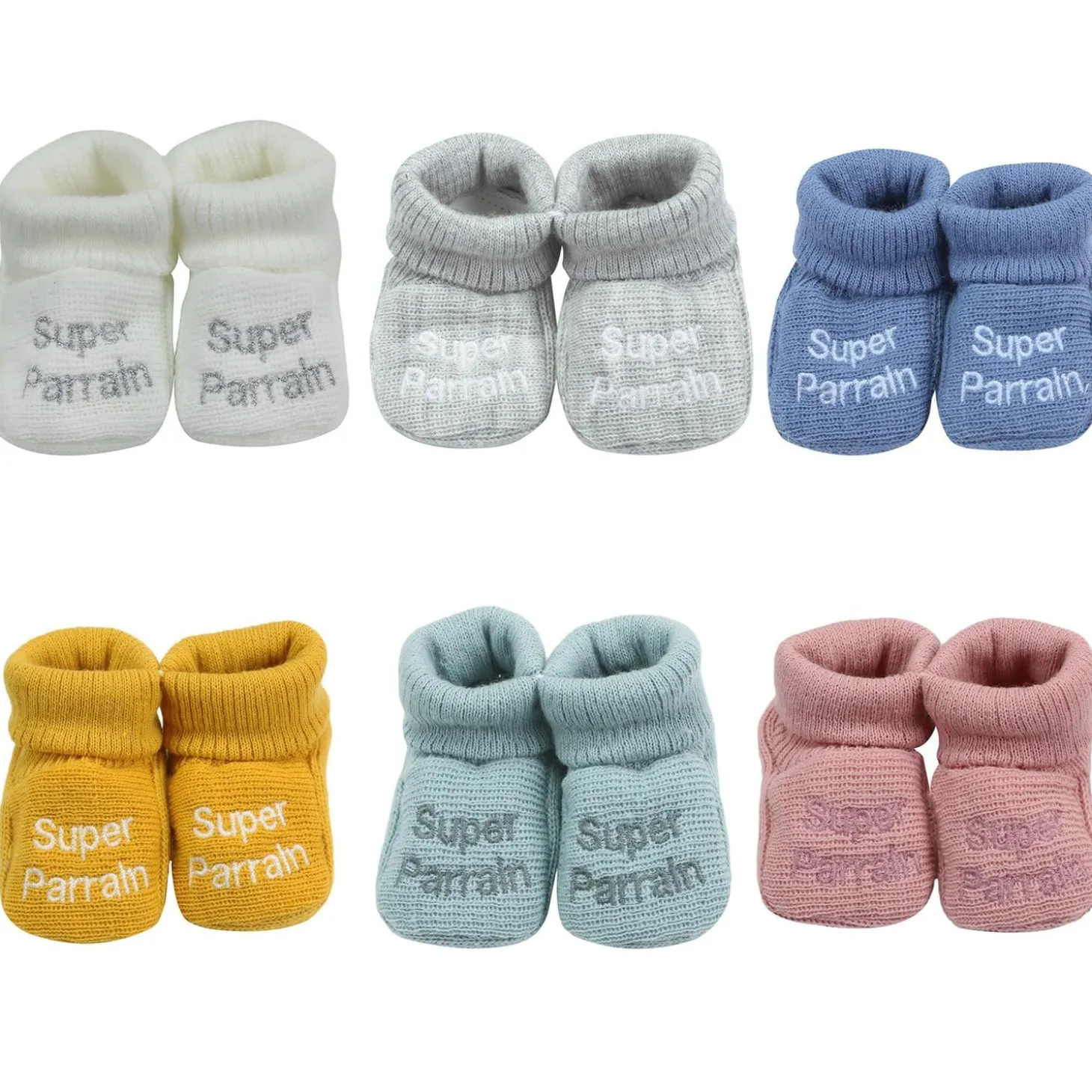 Trois Kilos Sept Chaussons super parrain marraine Naissance