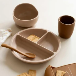 Trois Kilos Sept Coffret Repas 4Pcs Silicone Sable