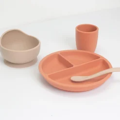 Trois Kilos Sept Coffret Repas 4Pcs Silicone Terre De Sienne / Sable