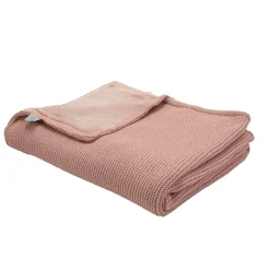 Trois Kilos Sept Couverture Maille/Flanelle Terre De Sienne 75x100 cm