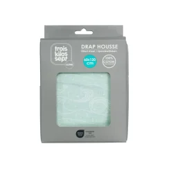 Trois Kilos Sept                    Drap Housse AOP GAETAN    Blanc