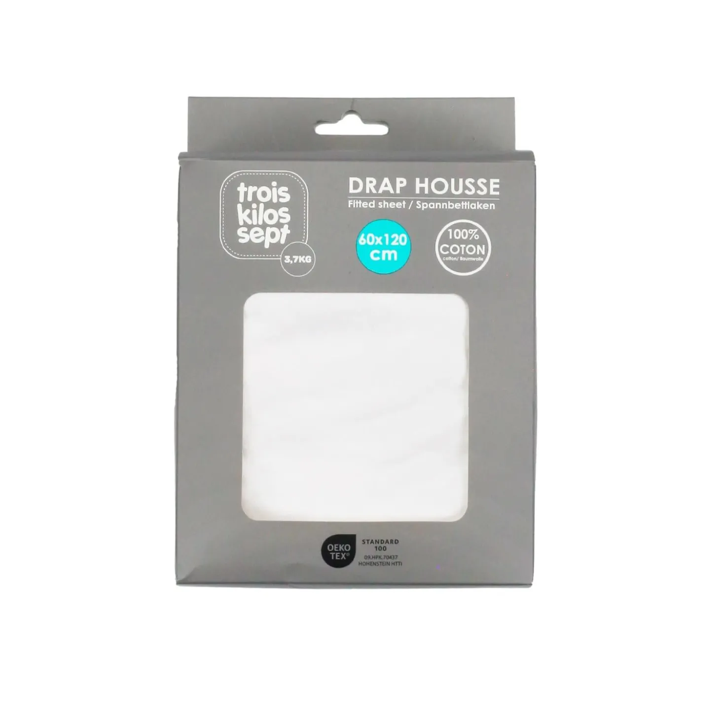 Trois Kilos Sept Drap Housse Blanc