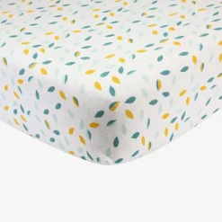 Trois Kilos Sept Drap Housse Feuilles 70x140 cm