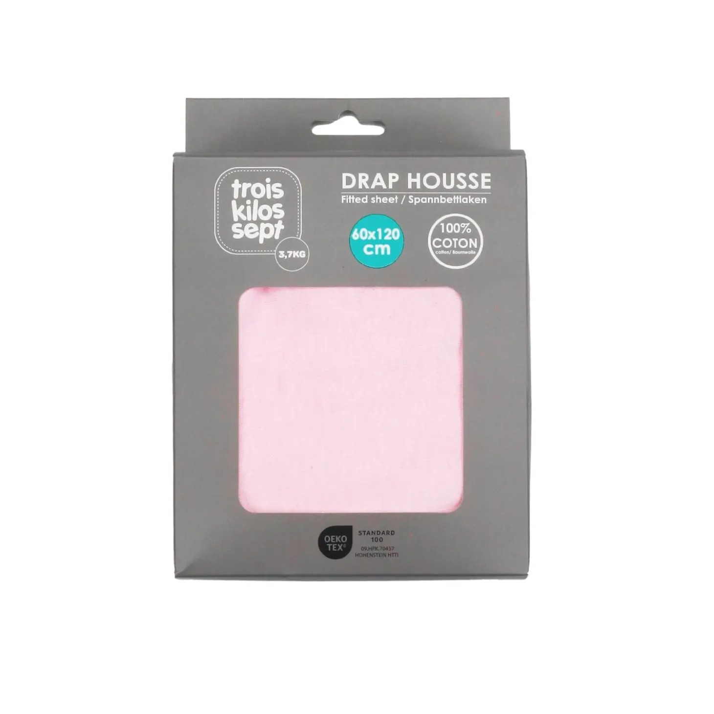 Trois Kilos Sept Drap Housse Rose