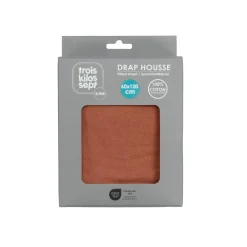 Trois Kilos Sept Drap Housse Terracotta 60x120 cm