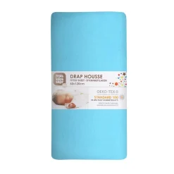 Trois Kilos Sept Drap Housse Turquoise 70x140 cm