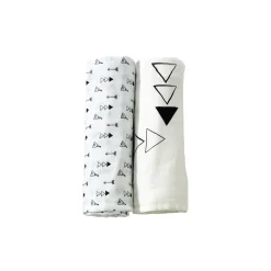 Trois Kilos Sept                    Lange Love & sweet - Oeko Tex    Noir/Blanc            115x115 cm