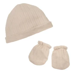 Trois Kilos Sept                    Lot Bonnet et Moufles    Sable            0-1 mois