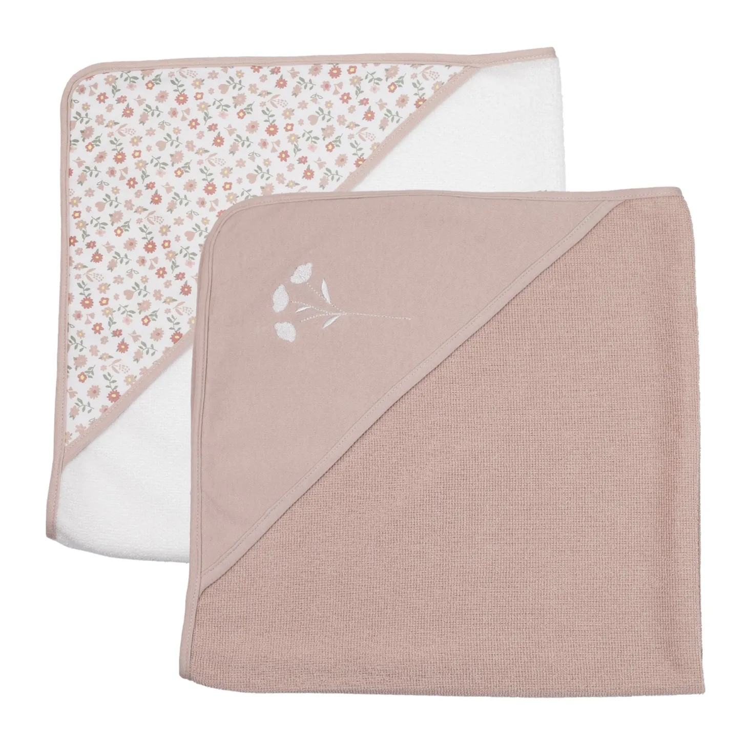Trois Kilos Sept Lot 2 Capes de Bain Rose Liberty 70x70 cm