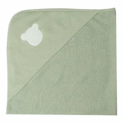Trois Kilos Sept Lot 2 Capes de Bain Ours + Aop Vert Olive 70x70 cm