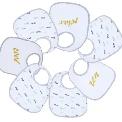 Trois Kilos Sept                    Lot de 7 Bavoirs Naissance    Gris            0-6 mois