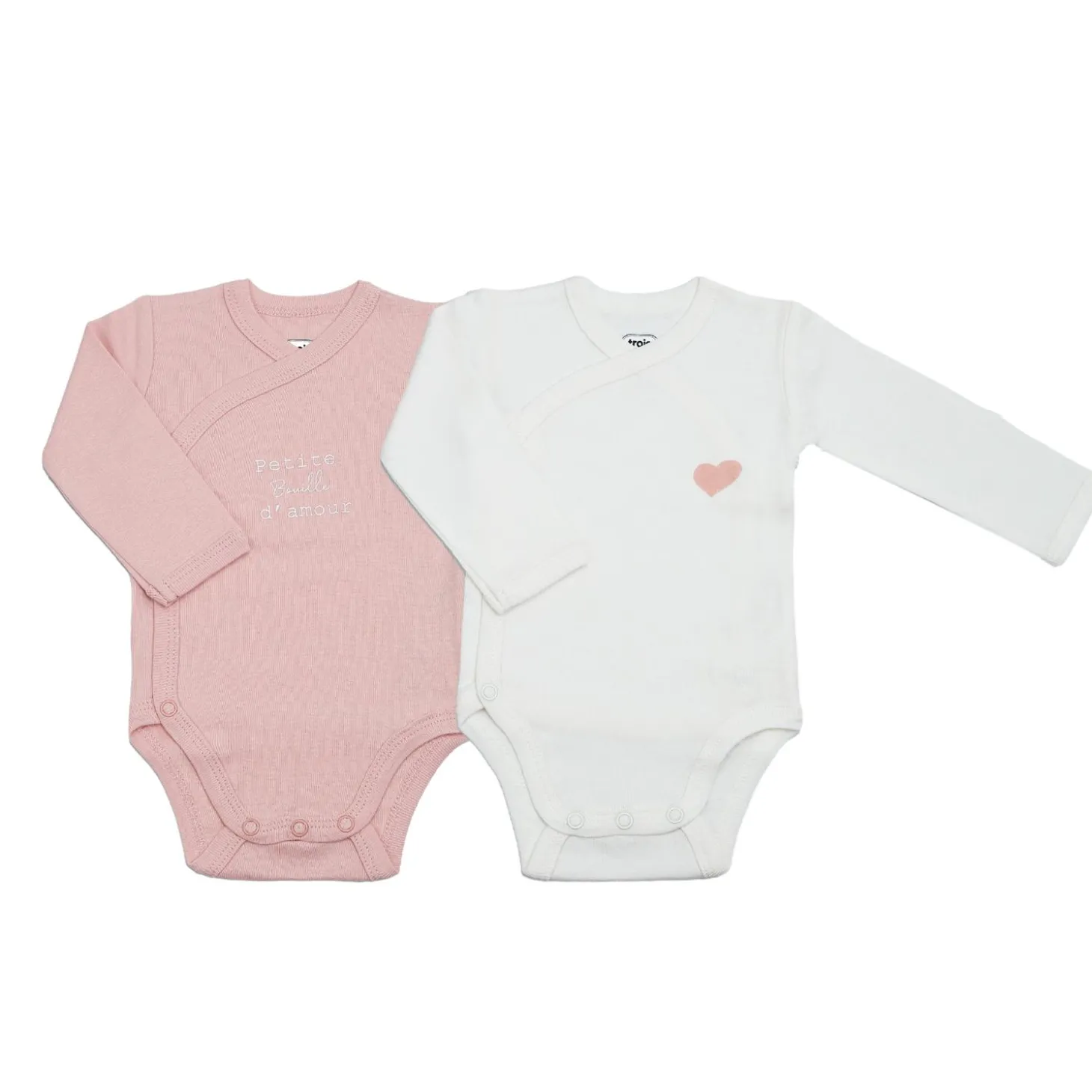 Trois Kilos Sept Lot de 2 body bouille Rose Poudrée