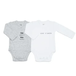 Trois Kilos Sept                    Lot de 2 body mini maxi    Gris Chiné