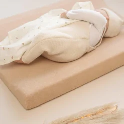 Trois Kilos Sept Lot de 2 Housses matelas à langer Sable/Vieux Rose 50x70 cm