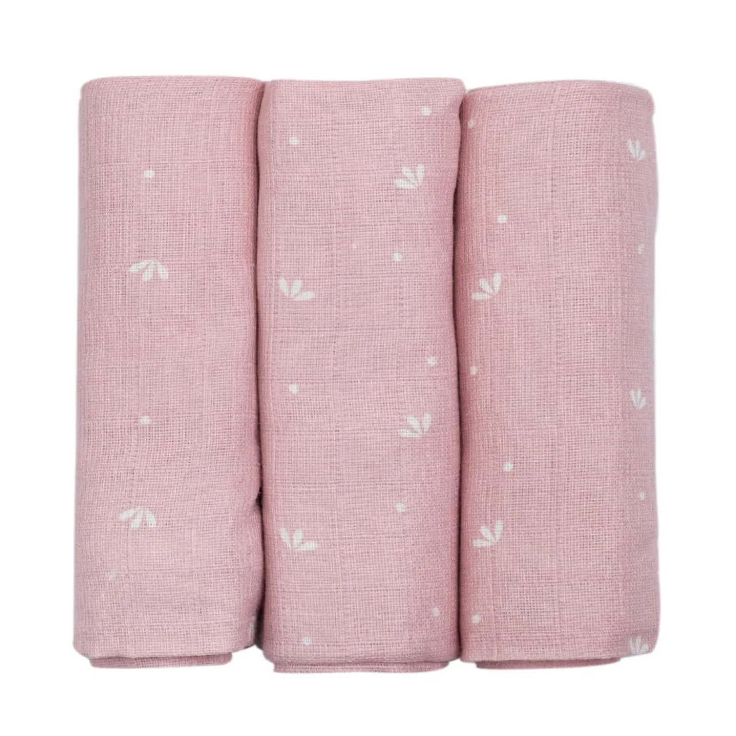 Trois Kilos Sept Lot de 3 Langes Rose
