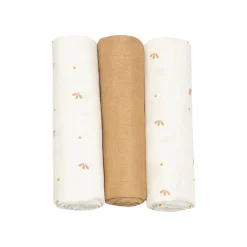 Trois Kilos Sept Lot 3 Langes Beige 70x70 cm