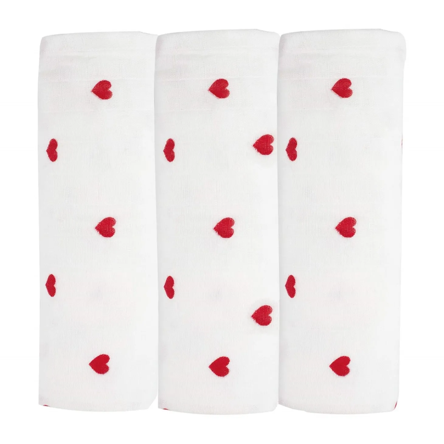 Trois Kilos Sept Lot 3 Langes Rouge/ Blanc 70x70 cm