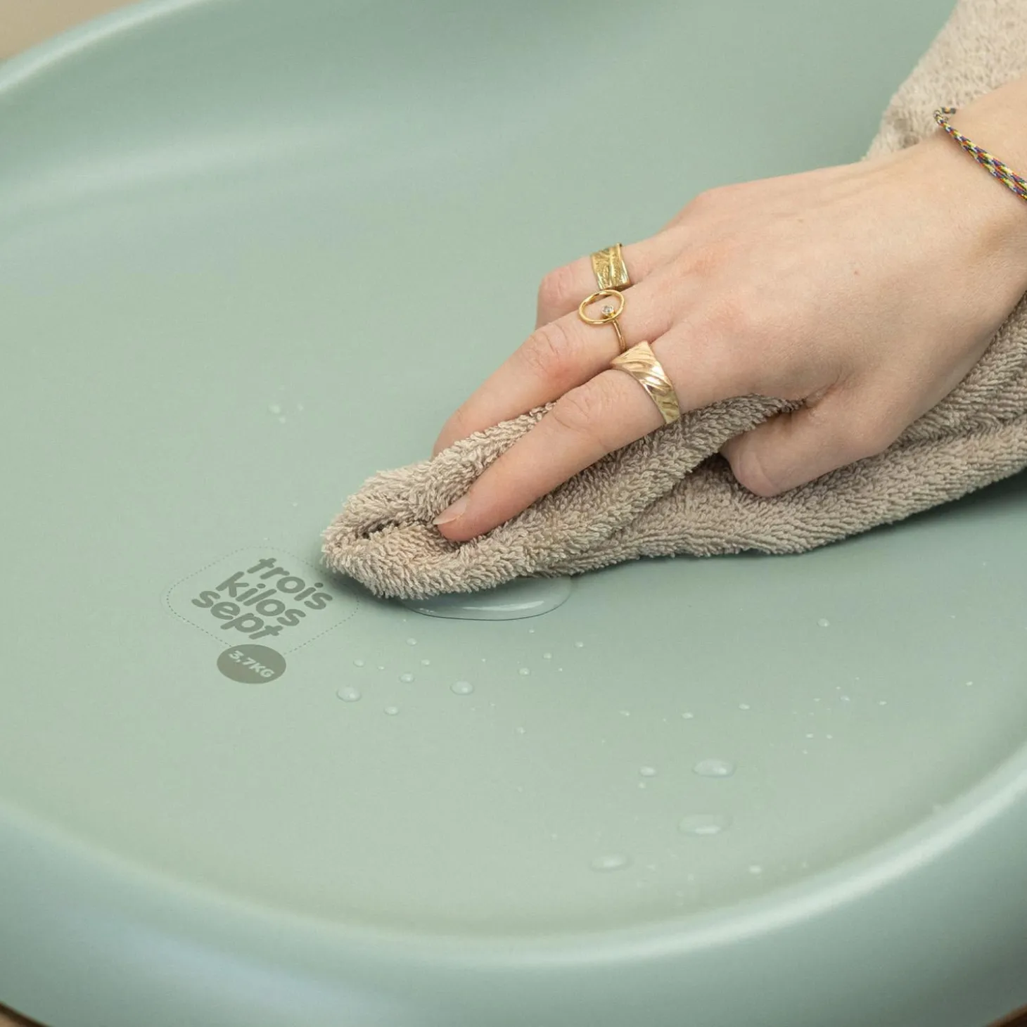 Trois Kilos Sept Matelas à Langer Cocoonie Sage Green