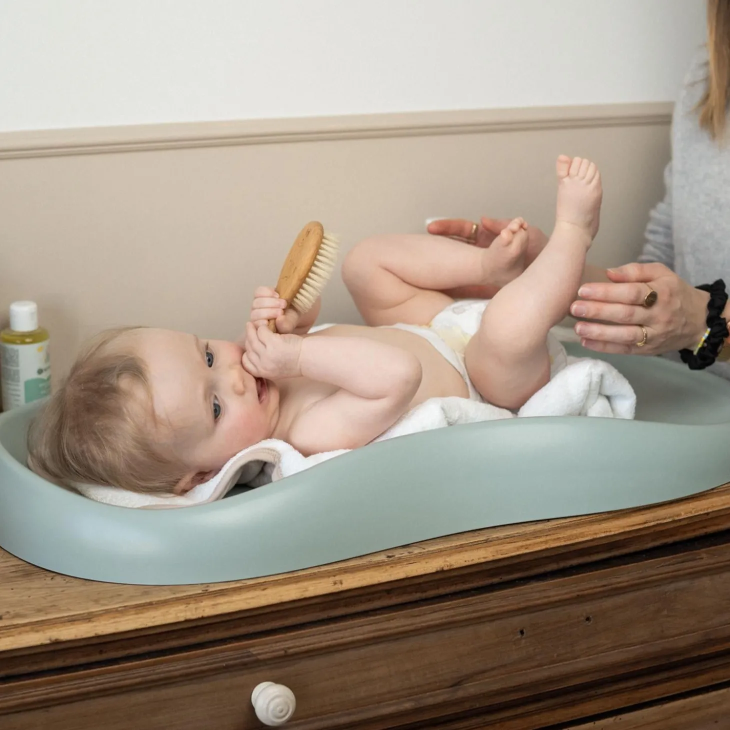 Trois Kilos Sept Matelas à Langer Cocoonie Sage Green