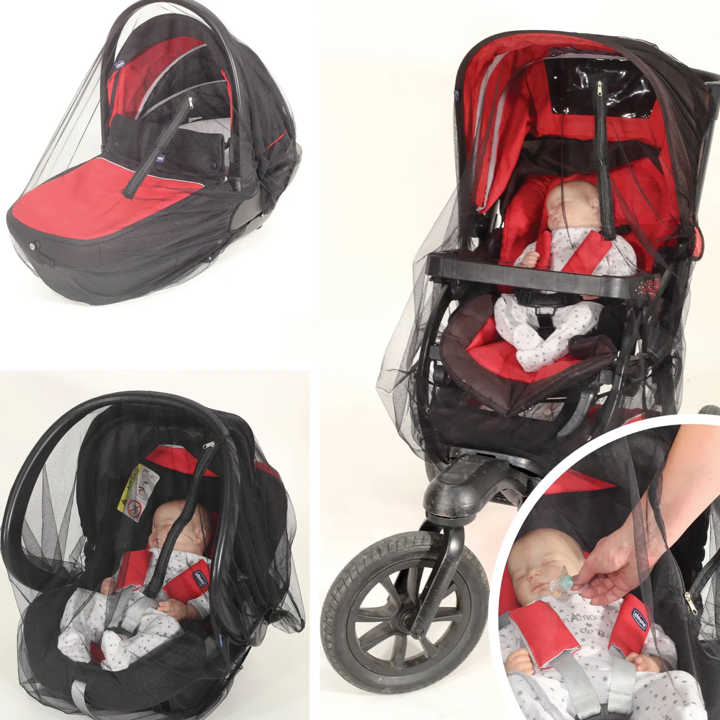 Trois Kilos Sept MOUSTIQUAIRE ZIPPEE 3 EN 1 Noir