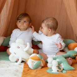 Trois Kilos Sept Peluche musicale Mammouth Écru 3-6 mois