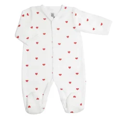 Trois Kilos Sept                    Pyjama Dors-Bien Coeurs Rouges    Ecru