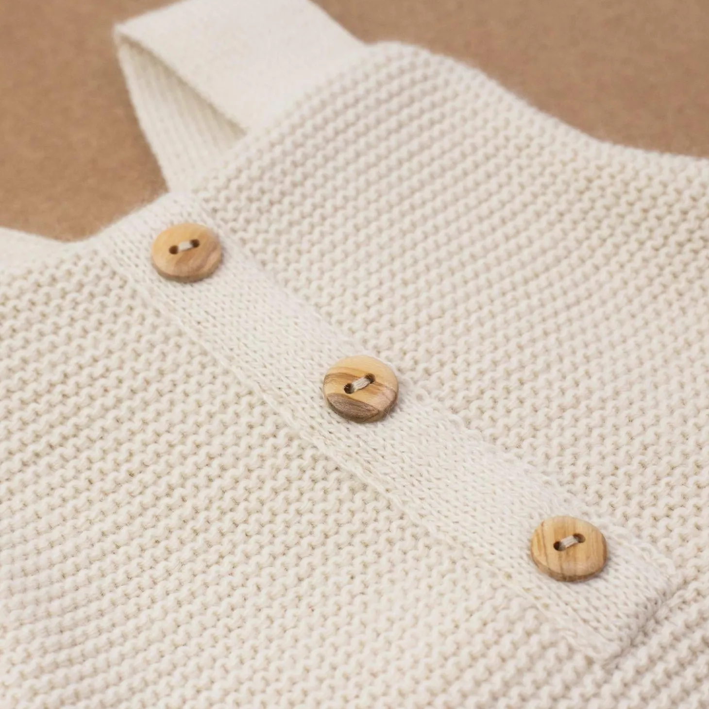 Trois Kilos Sept Salopette Maille Sable 1-3 mois