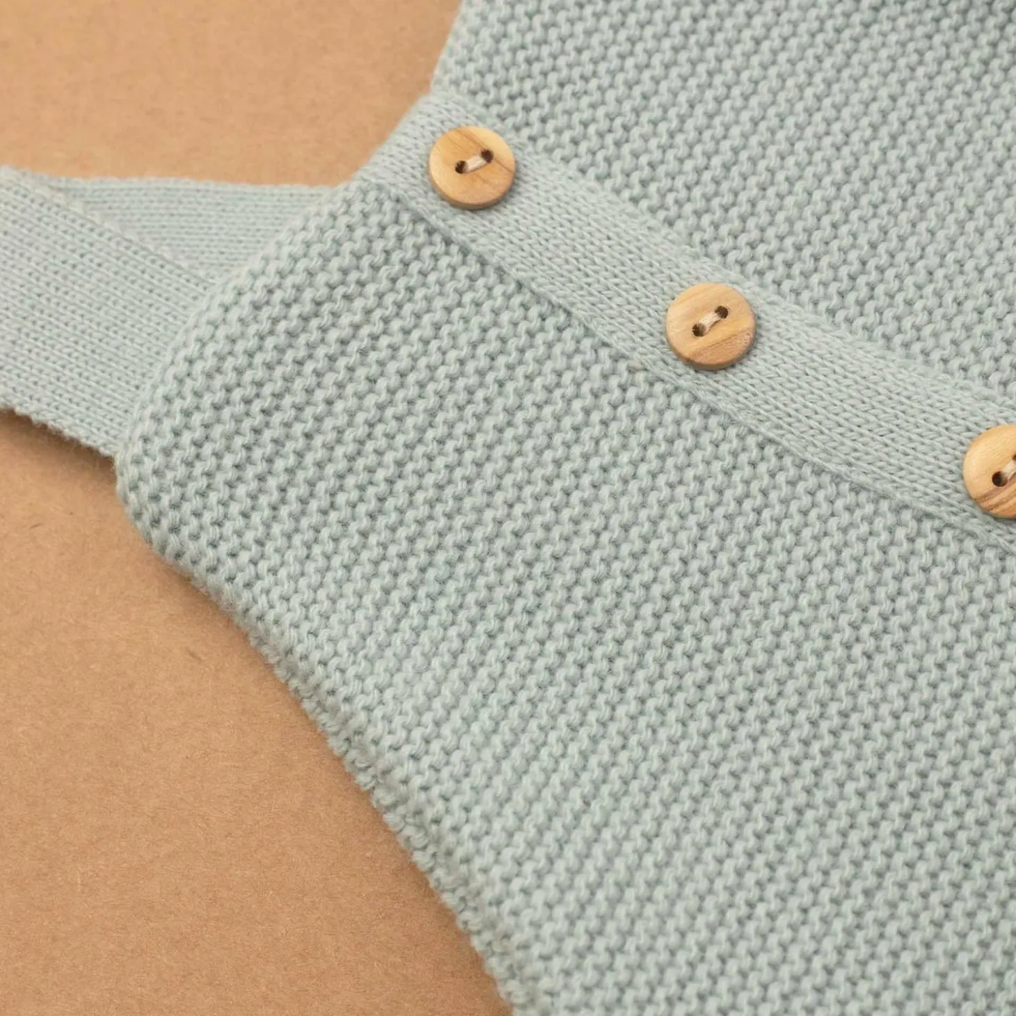 Trois Kilos Sept Salopette Maille Sauge 1-3 mois