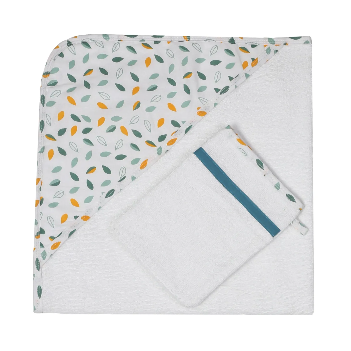 Trois Kilos Sept Set de Bain Feuilles Kolala Et Sa Tribu 70x70 cm