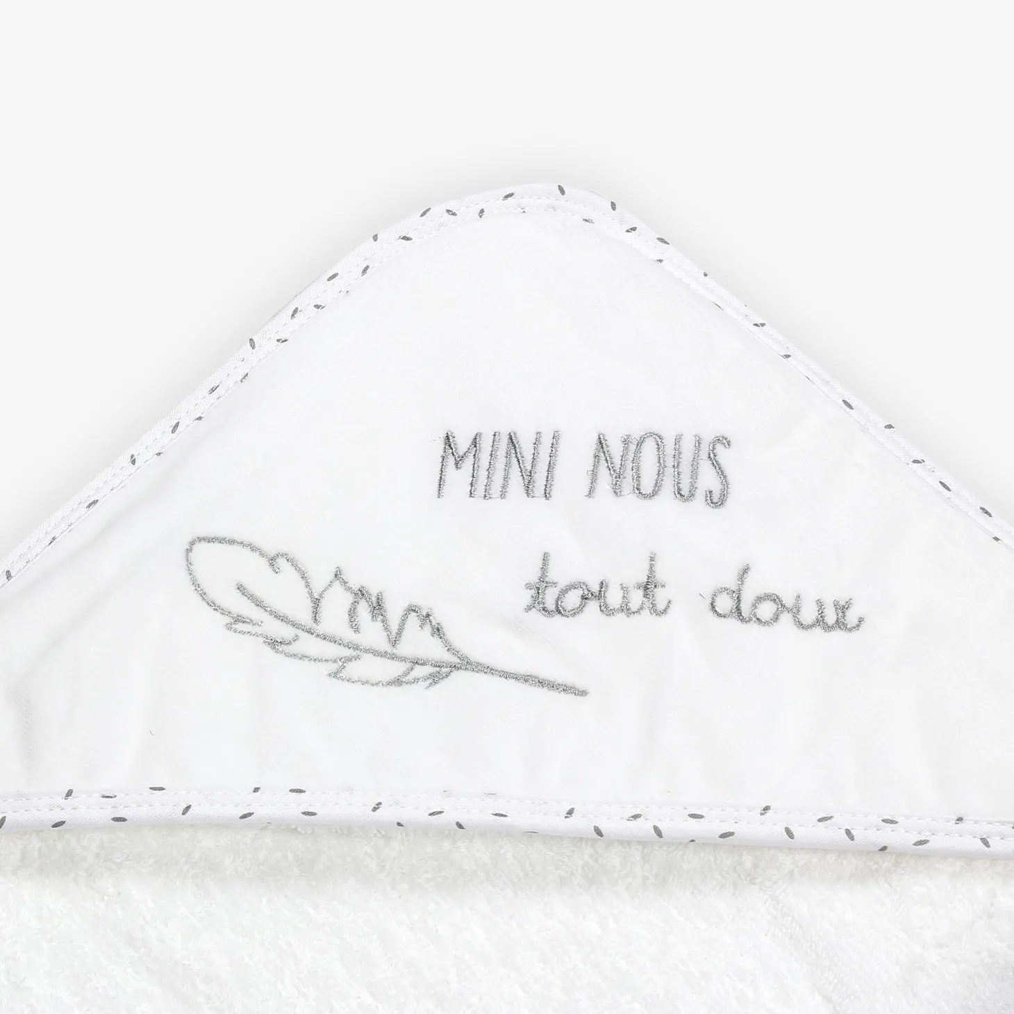 Trois Kilos Sept Set de Bain Mini Nous Blanc 70x70 cm