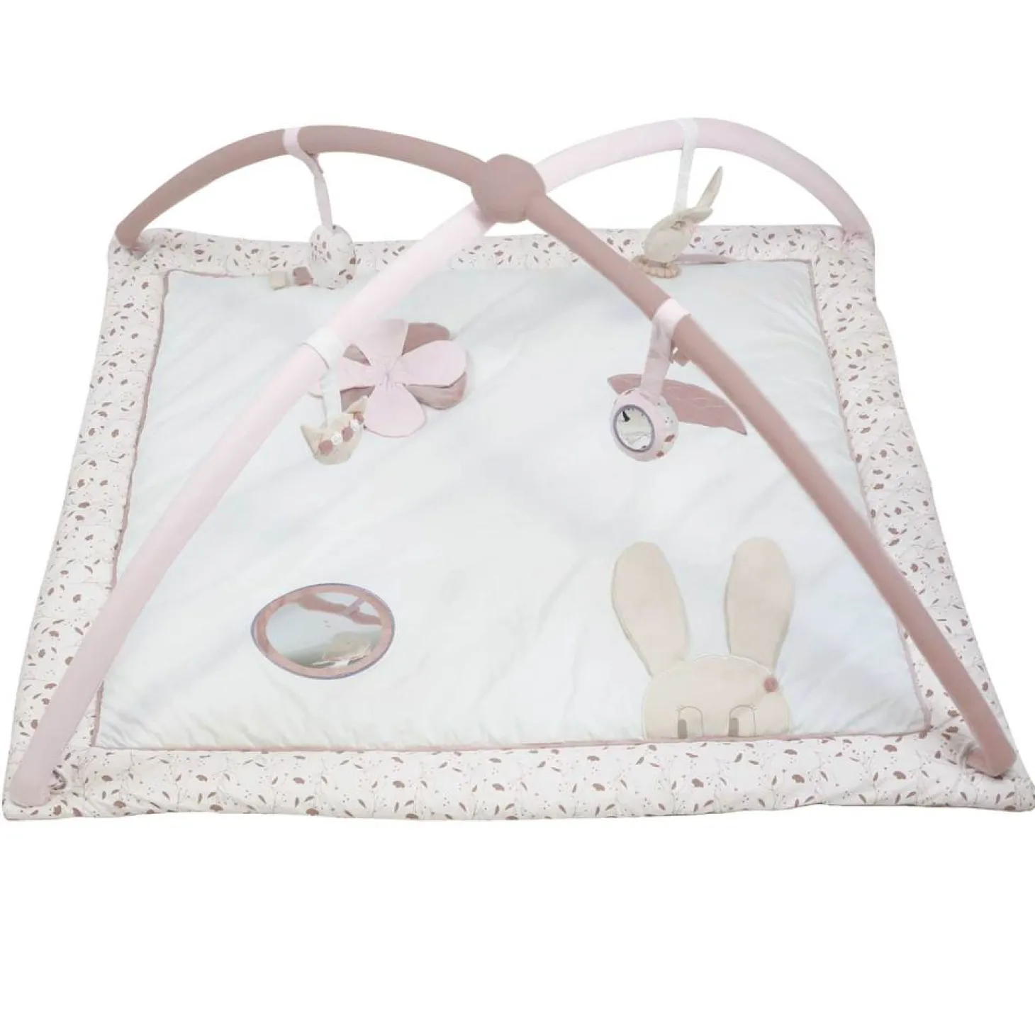 Trois Kilos Sept Tapis d'éveil 100X100 cm Rose Et Lili