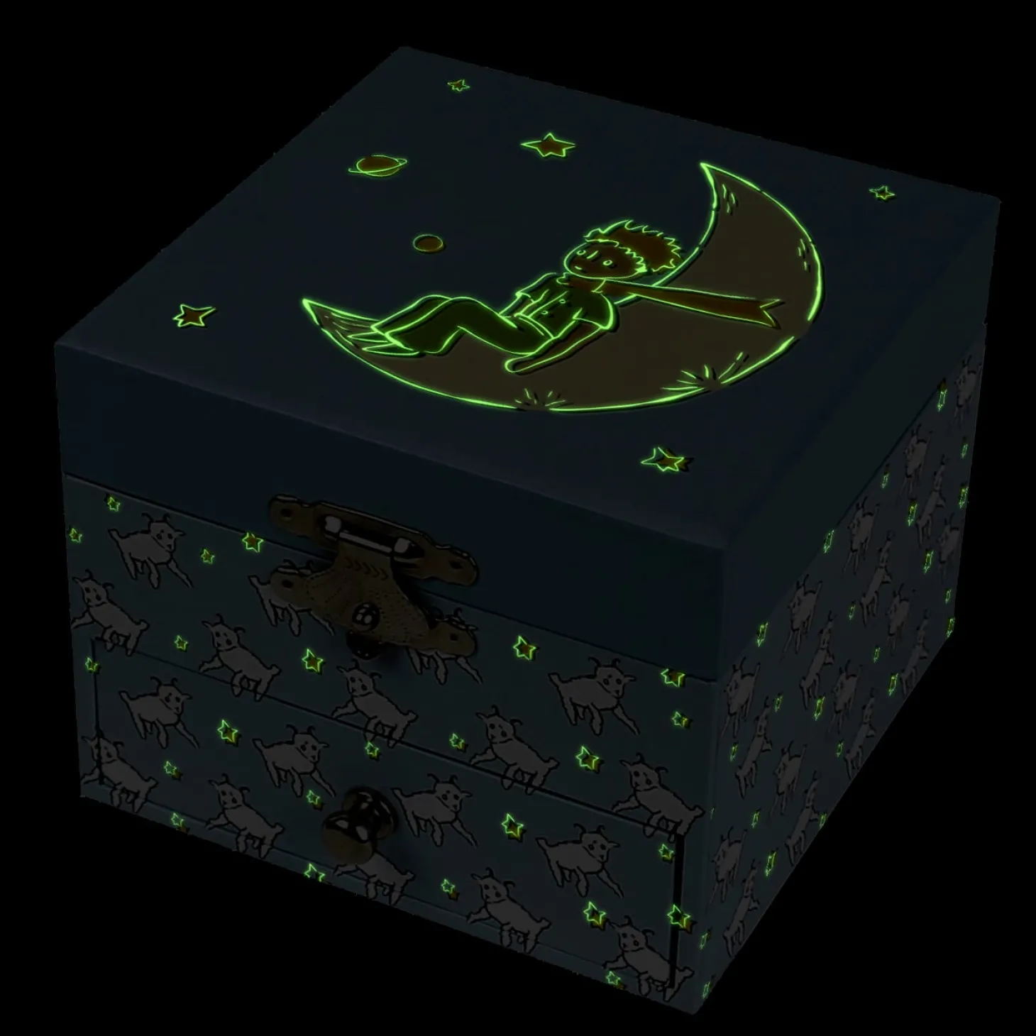 Trousselier Boîte à musique Cube Phosphorescent Le Petit Prince Et Mouton