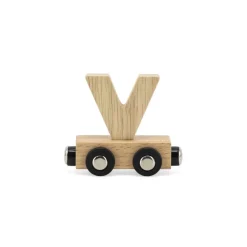 Tryco                    Lettre Train Naturel Lettre V    Bois Naturel