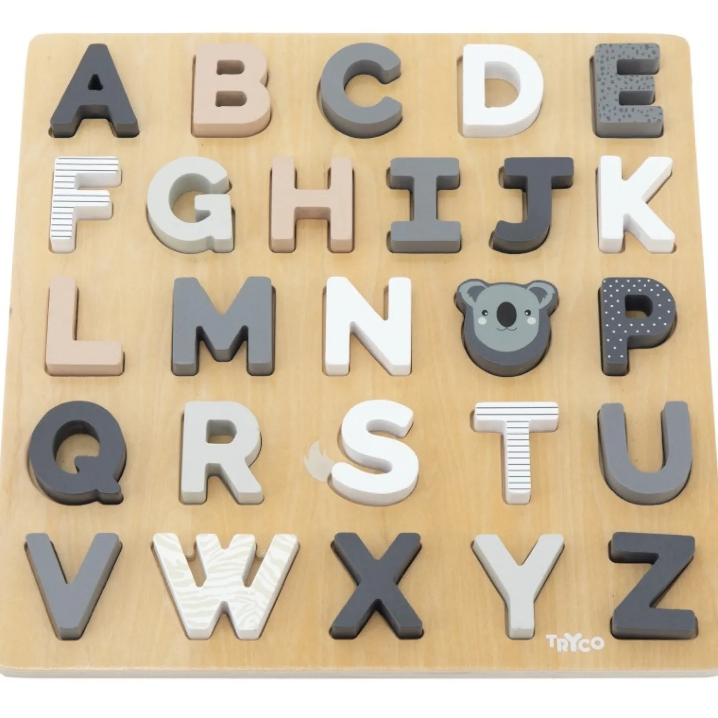 Tryco Puzzle alphabet en bois Bois Coloré