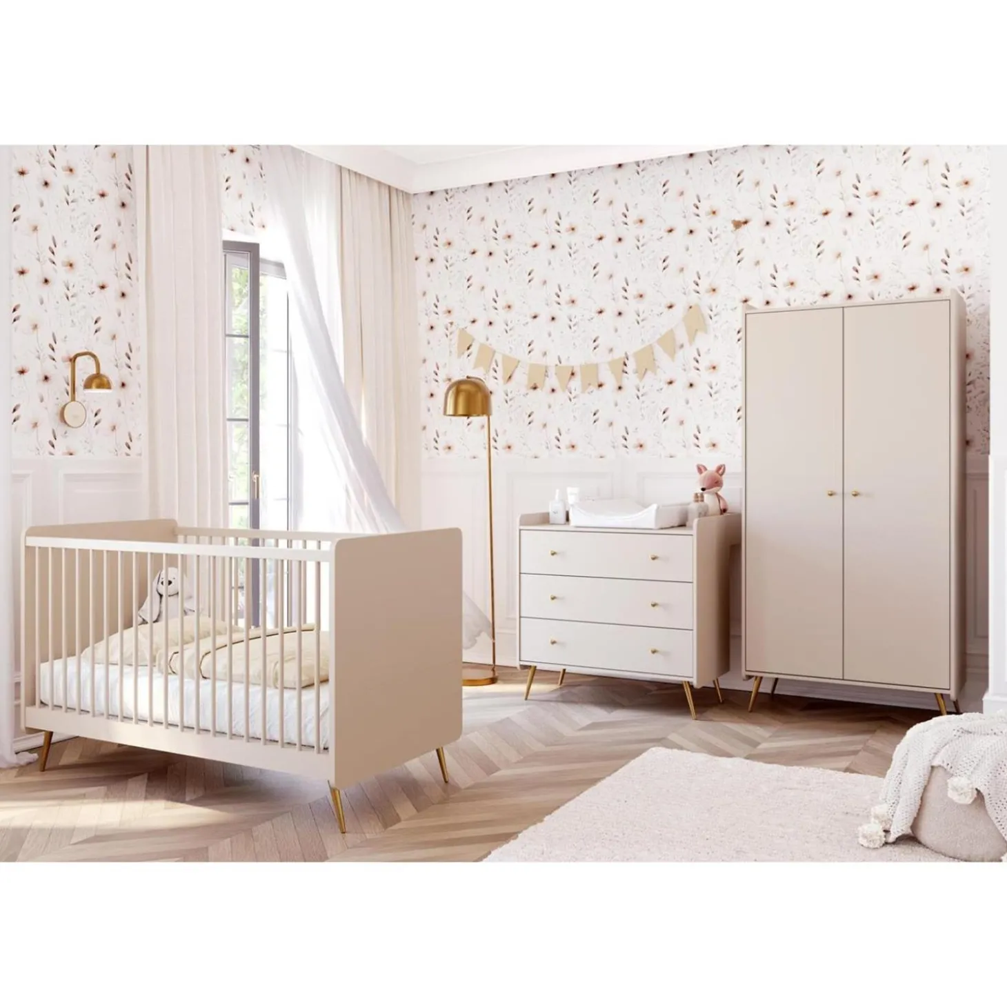 Vox Armoire à 2 portes Lunea Sable Beige