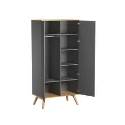 Vox Armoire 2 portes Nature baby Graphite/Bois