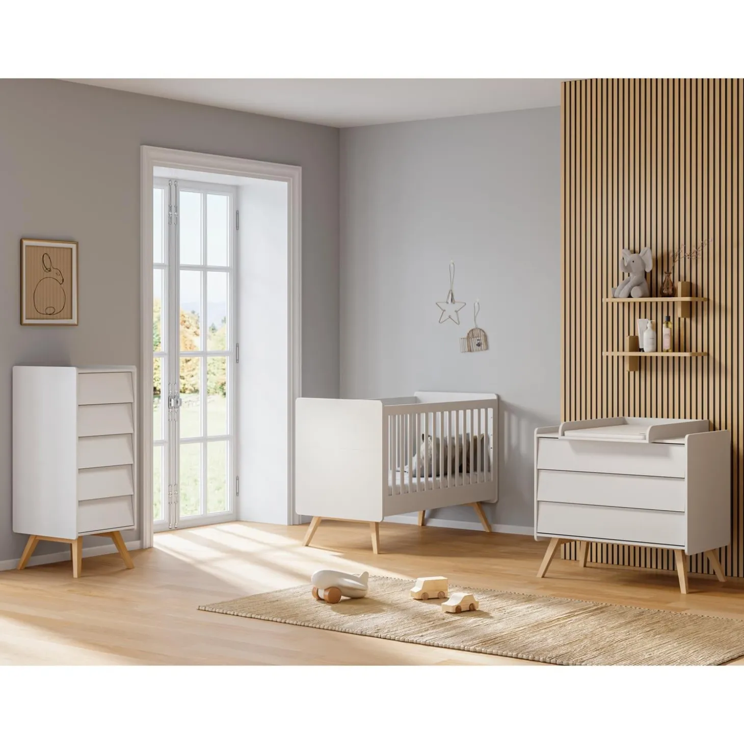 Vox Plan à langer Vintage Blanc/Chêne