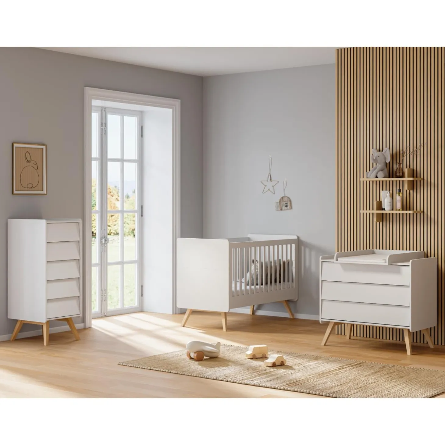Vox Plan à langer Vintage Blanc/Chêne