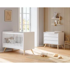Vox Plan à langer Vintage Blanc/Chêne