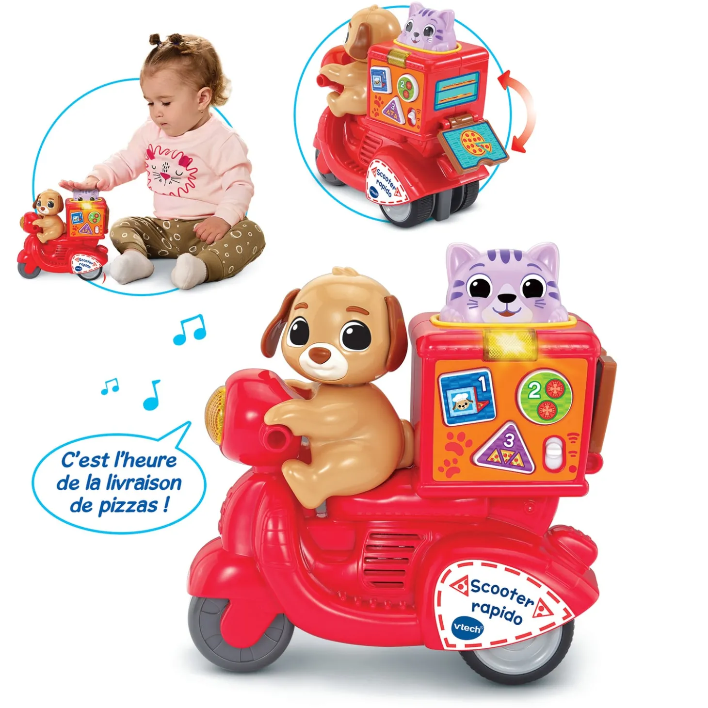 VTech Baby Jouet Press & go scooter rapido Rouge