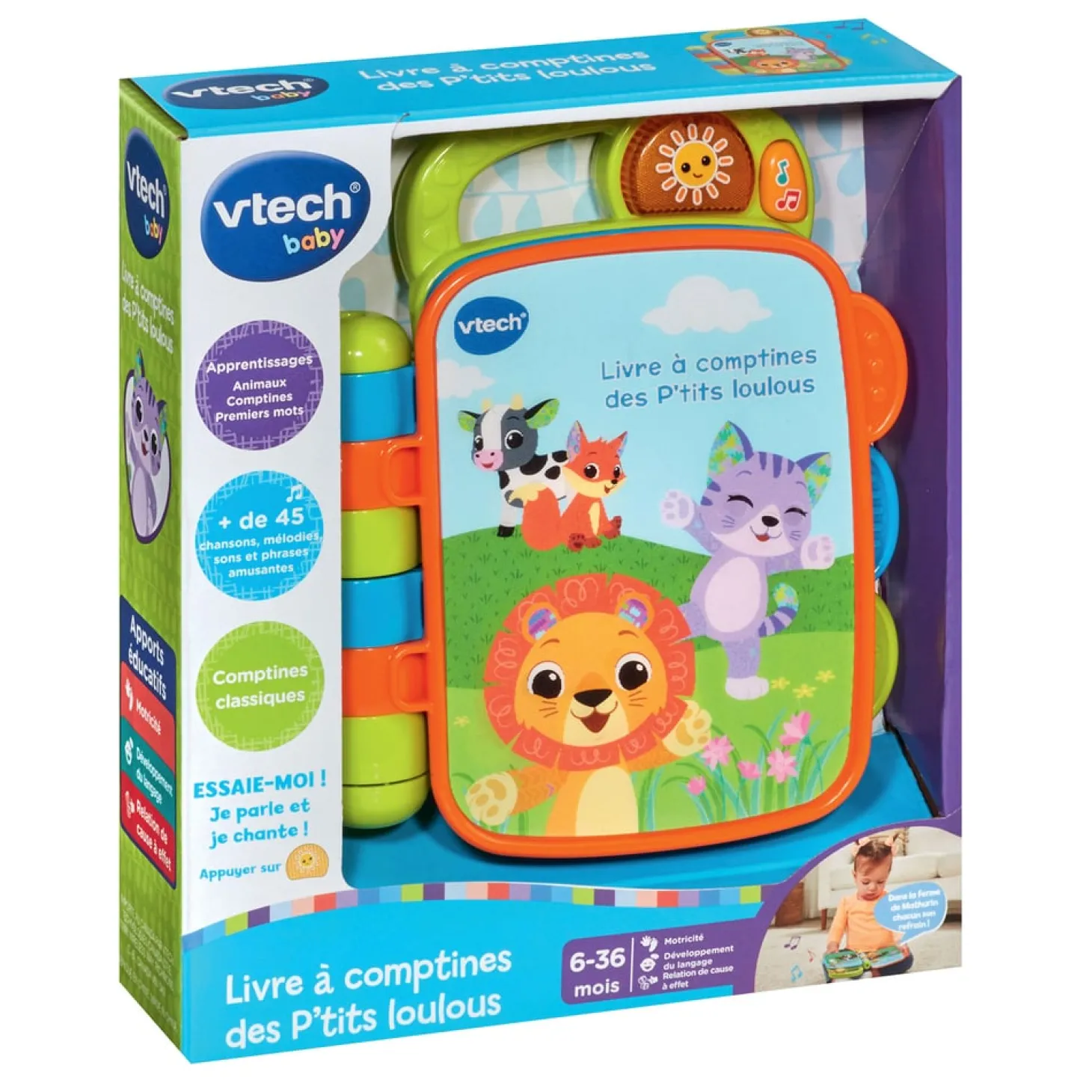 VTech Baby Livre à comptines des p'tits loulous Multicolore