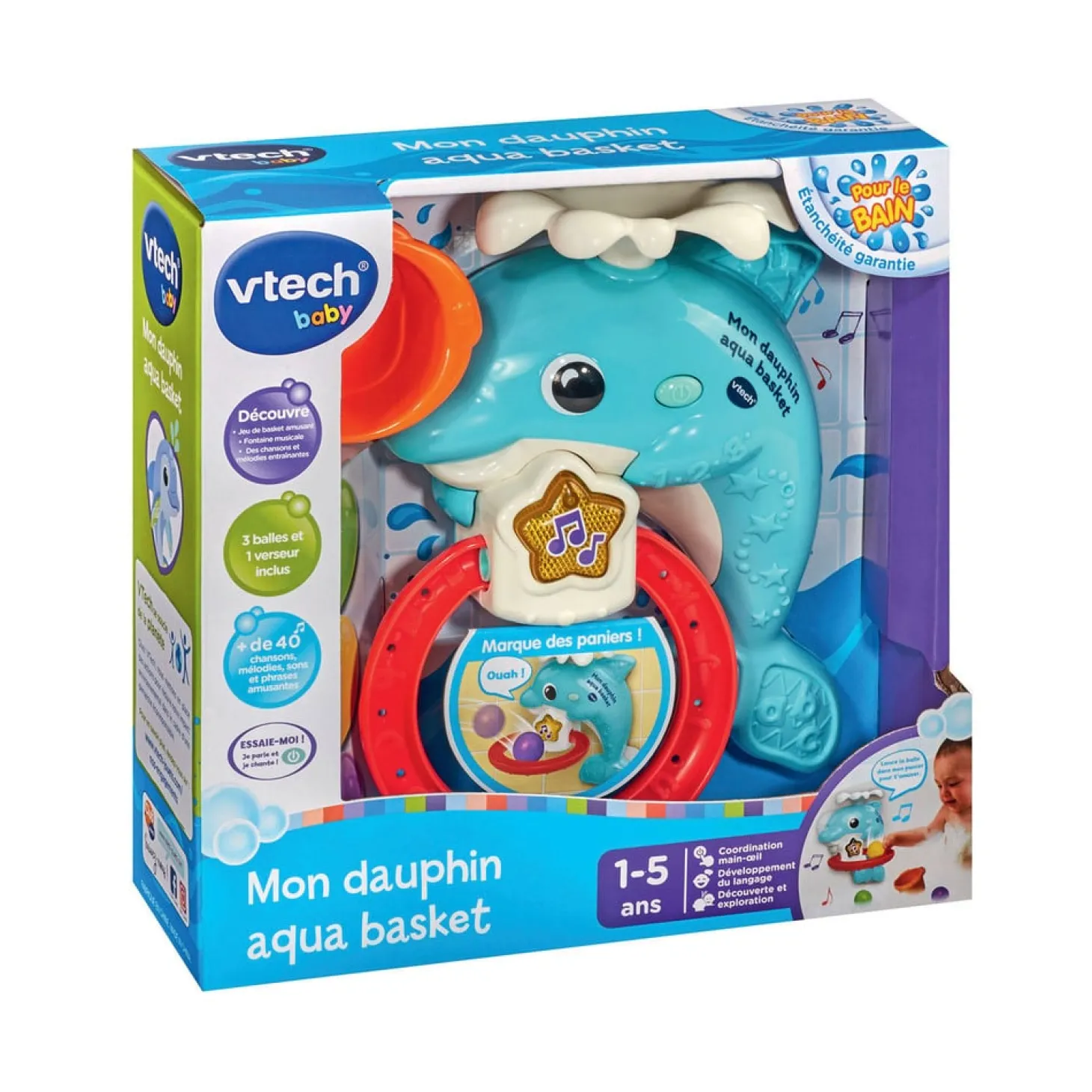 VTech Baby Mon dauphin aqua-basket Multicolore