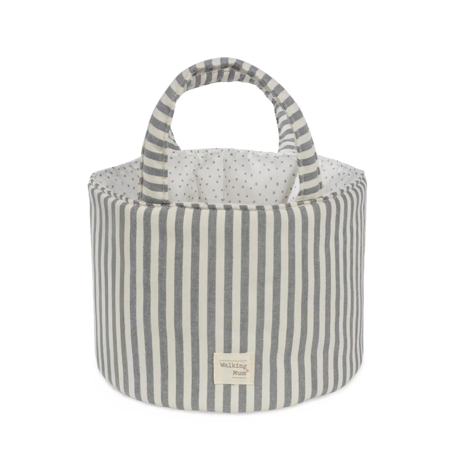 Walking Mum Panier de rangement Praliné Rayures Matcha