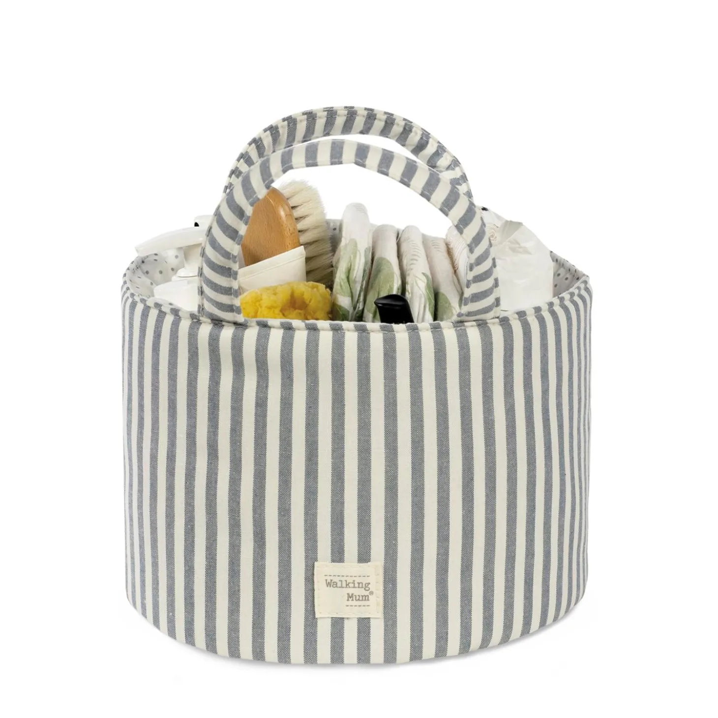 Walking Mum Panier de rangement Praliné Rayures Matcha