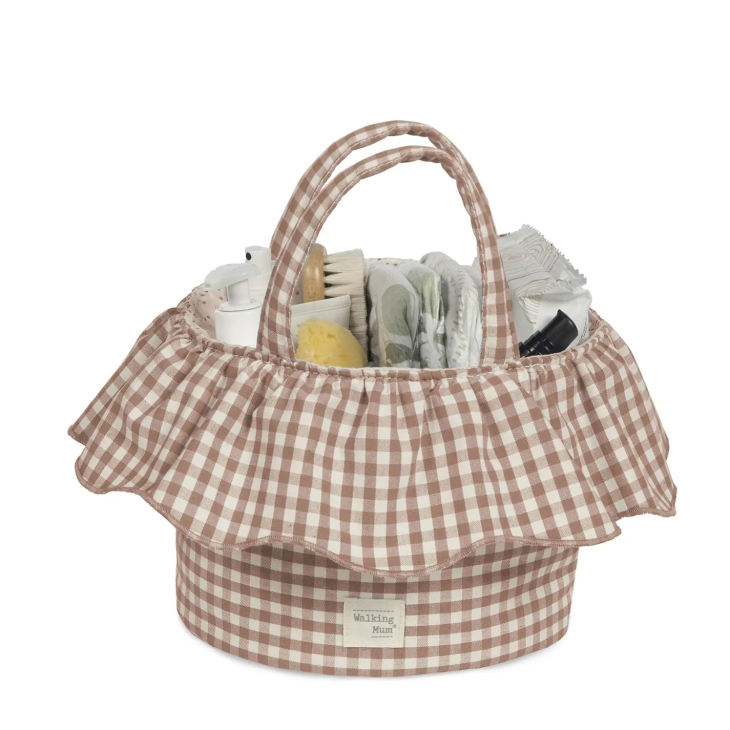 Walking Mum Panier de rangement Praliné Vichy Moka
